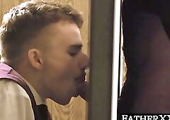 Big dick catholic priest delivers a raw, confessional ass drilling to twink