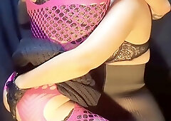 She's transformed her husband into a sissy with a chastity belt and is dominating him with a strap-on