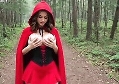 Red Riding Hood Screws Hard in Forest - Large Breasts Large Booty (AI Generated)