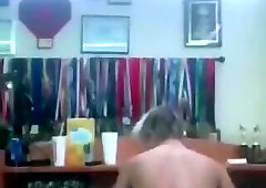 Horny naked wrestling athlete jerking off