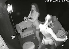 Exotic dancers show off their bodies and give hot lap dance