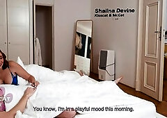 Seductive woman lures her roommate's spouse to the living room daybed for a teasing fellatio that escalates to ardent missionary pounding. This b