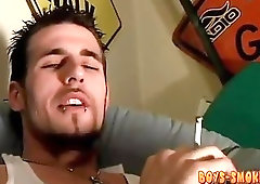 Sexy Stud Smoking During Wanking