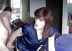 Bulky amateur redhead has her crossdressing ass drilled doggy style