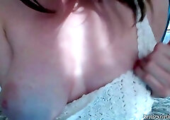 Nerdy girl with glasses is fingering her slit deeper and deeper, because it feels so good