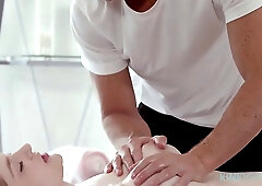 Bunny Colby is having sensual sex with her masseur, instead of just getting a relaxing massage