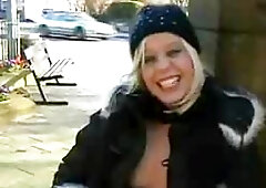 Masturbation in public with blonde teen welsh babe Loz in uk outdoor nudity and