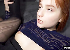 Fiery redhead dolly dyson submits to rough sex with squirting and creampie
