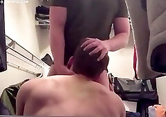 Straight Guy Seduced to Blowjob in Closet