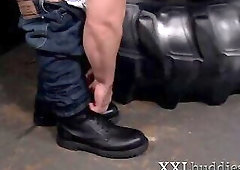 Bear gobbles and gets banged by big cock