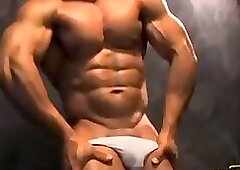 Bodybuilder Daddy Cop Stripping, Flexing, Posing, and Jacking Off-Jimmy Z