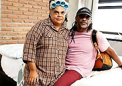 unsightly granny with chunky stomach and large saggy breasts gets screwed by her ebony jock toyboy coarse in the constricted booty and squirts extraor