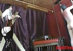 Domme Singletail Whips And Marks Naked male slave Two