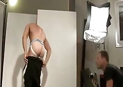 Strong guy gets blowed & ass fingered