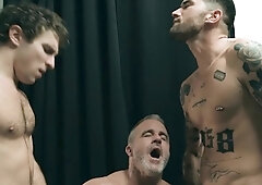 Mature stepdaddy in anal train with stepson