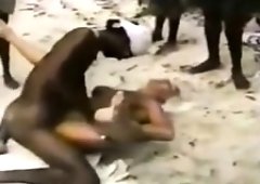 Teen cheerleaders in interracial anal threesome