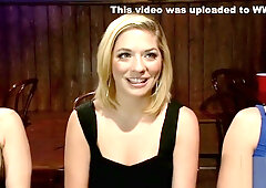 She is turned into a lesbian cuckold by her girlfriend and the bartender