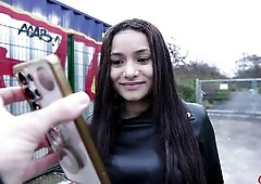 German Scout - Large Natural Saggy Melons Latin chick Teen eighteen Agatha Santos at 1st Time Porn Casting