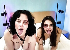4K PUPPIES GALS CAN'T STOP SNIFFING BARKING AND GASPING, SNIFFING THEIR TWAT AND ASSHOLES. BEAUTIES: ANA SPEARS AND EMMA SMILE WEARING METAL LEAS