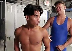 Tanner makes his move on Maverick's backside in the locker room