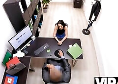 VIP4K. Woman is rammed by the excited lender hoping for some discount