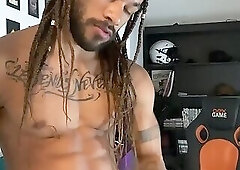 Andy Rodrigues stroking his huge cock