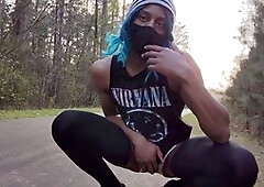 Kinky femboy Mika Kawaiii goes wild during a hike