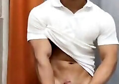 Asian gym bro Solo Jerk Off