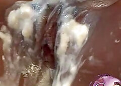 Tabatha Sweet strawberries and cream licking pussy closeup