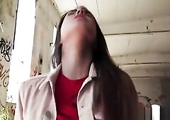 Ukrainian angel bangs outdoor pov