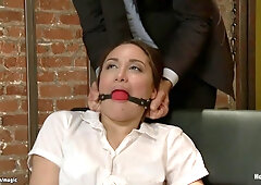 Campus babe vibed in ankle suspension