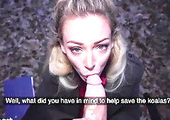Public Agent Golden-haired Ozzie Isabelle Deltore bangs to save the bush