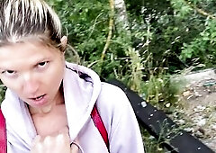 A refugee-hotty was caught and screwed for il-legal outdoor pissing. Part 1