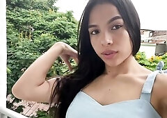 Rich Colombian fascinating herself by showing her perverse face and her delightful titties, this babe comes with anything - getting her milk