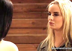 Curvy Large Boobs Lesbo Serf Groans From Drubbing And Fingering