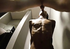 After pissing guy fucked ladyboys mouth