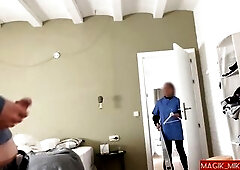 Part 1: RAMROD FLASH MAID, pervert jerks off and gets caught by silly nanny, that babe blows him unfathomable