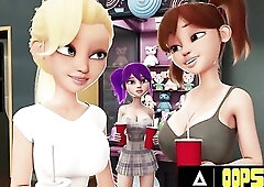OOPSIE - 3 Futa Allies Whip Out Dicks For Wild Hardcore Trio In Theater! ANIMATED PORN!