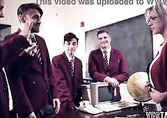 Giant boobs mother I'd like to fuck teacher Dee Williams widens large booty for a group-sex with youthful students