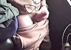 Public masturbating, amateur, bus jerk