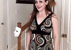 After arriving home alone from a dress party, California babe Sydney Johnson is excited as hell and crazy to masturbate. That babe slides off her demu
