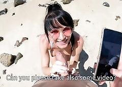 MERELY FANS BARBIE MODEL ALLURED STRANGER ON THE BEACH TO MAKE EPISODE AND BANG HER SQUIRTING VAGINA. Beach Rencounter, Barbie Model Meets a Stranger 