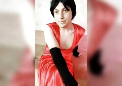 Red Clothed White Feminine Sissy