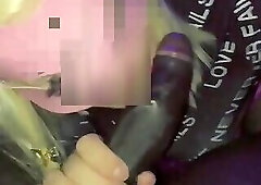 Blonde CD Cocksucker Gives Head To BBC Monster Dick