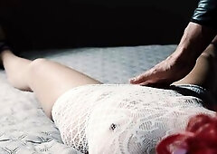 This chab ties my hands and feet and uses the cunt eater until I come