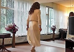 Smooth & Shiny Silk Slides Over Nylon Stockings