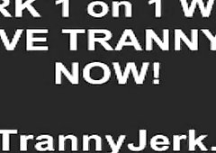 Amateur shemale rewarded with a warm mouthful after dick sucking