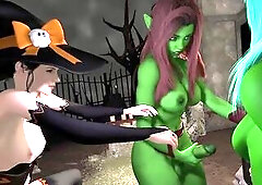 2 Tgirl Bang a Dude In The Butt on Halloween