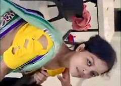 Indian Slender Wifey Fellatio and Standing Pulverizing