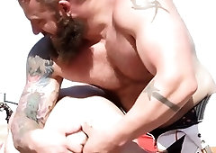 Hulking bear takes control during anal sex